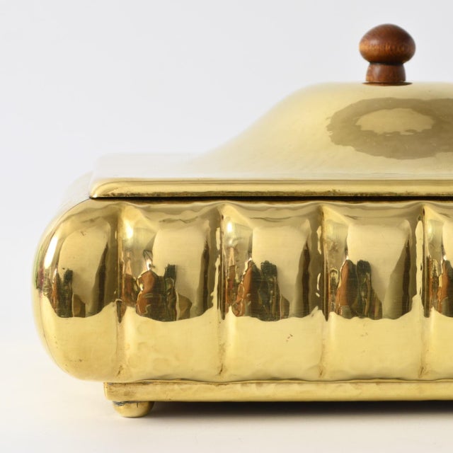 Antique Hammered Brass Tobbaco Box, 1920s For Sale - Image 3 of 15