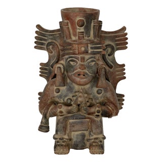 Mid-20th Century Mesoamerican Zapotec Style Terracotta Effigy Vessel, 1950s For Sale