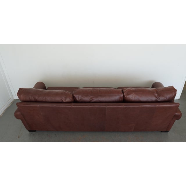 Pottery Barn Turner Roll Arm Leather Sofa For Sale In Austin - Image 6 of 15