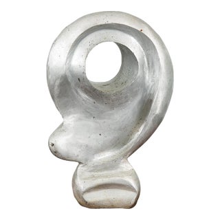 1970s Mid Century Modern Sculpture Abstract Form Art Aluminum Metal Sculpture MCM For Sale