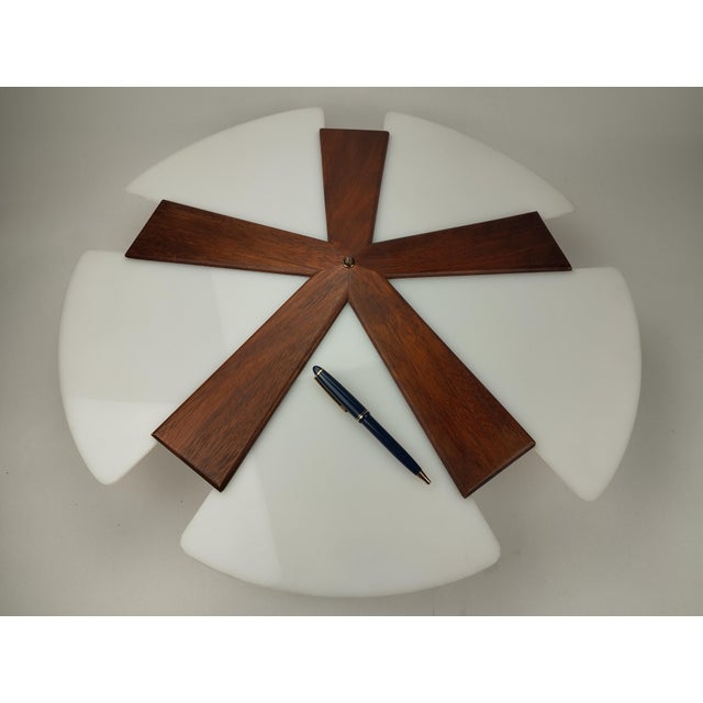 Scandinavian Style Teak and Plastic Ceiling Light, 1960s For Sale - Image 10 of 11