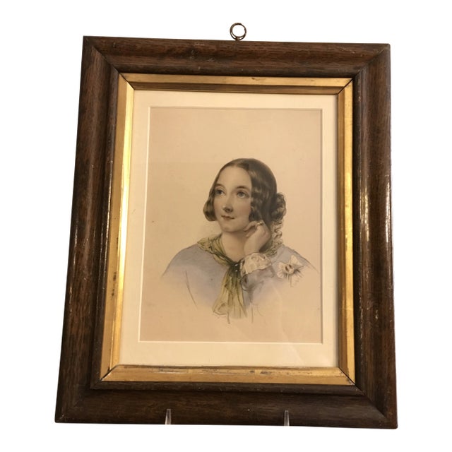 Antique 1820s English "maid of Honour" Hand Colored Engraving For Sale