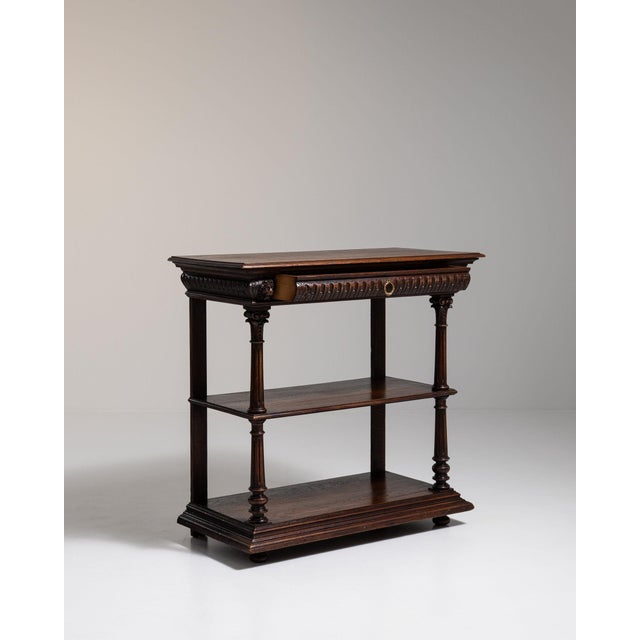 19th Century France Brown Wood Console Table For Sale - Image 9 of 11