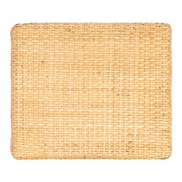 Beige Robias 24.5 in. Seat Height Rectangular Rattan Backless Counter Stool with Footrest, Natural/ Natural Rattan Frame For Sale - Image 8 of 9