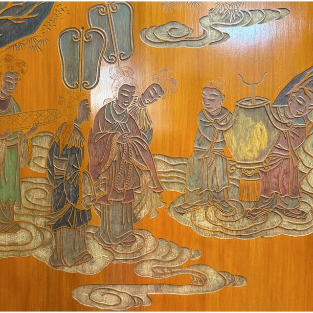 Chinese Lacquered Eight-Panel Folding Screen For Sale - Image 11 of 11