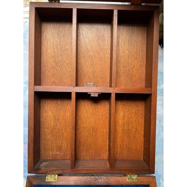Brown Late 20th Century Vintage Art Deco Style Painted Glass Panel Spice Rack Cabinet With 30 Bottles For Sale - Image 8 of 12