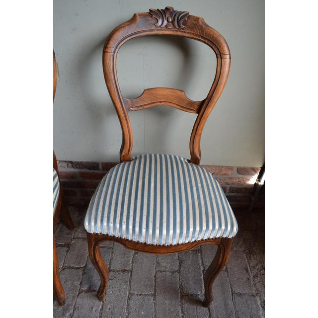 Brown Antique Mahogany Dining Table with Chairs, 1800s, Set of 7 For Sale - Image 8 of 18