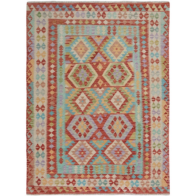 Hand Knotted Traditional Design Uzbek Rug. 5'1" X 6'5" For Sale