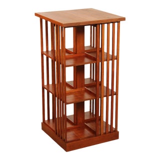 Stickley Mission Collection Cherry Three-Tier Revolving Bookcase For Sale