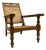 19th Century Antique Anglo-Indian Caned Planter's Chair With Extendable Leg Rests For Sale