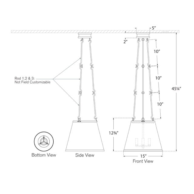 Like-new previously owned light. Perfect condition. Specifications: O/A Height: 45.25" Fixture Height: 12.75" Min. Custom...