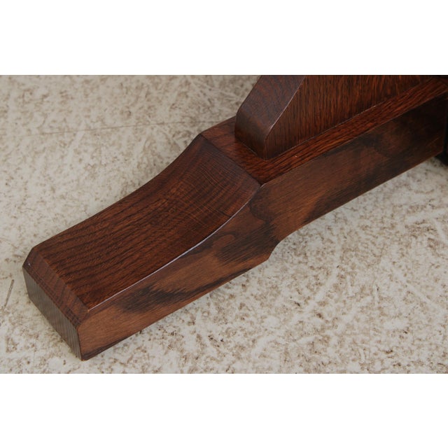 Stickley Mission Oak Round Pedestal Dining Table For Sale - Image 15 of 18