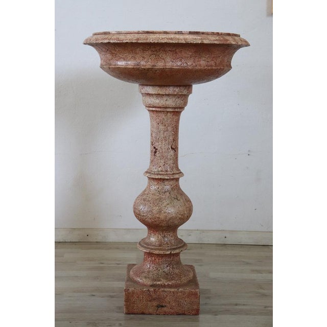 Stone Hand Carved Stone Tub Holy Water Font, Early 20th Century For Sale - Image 7 of 9