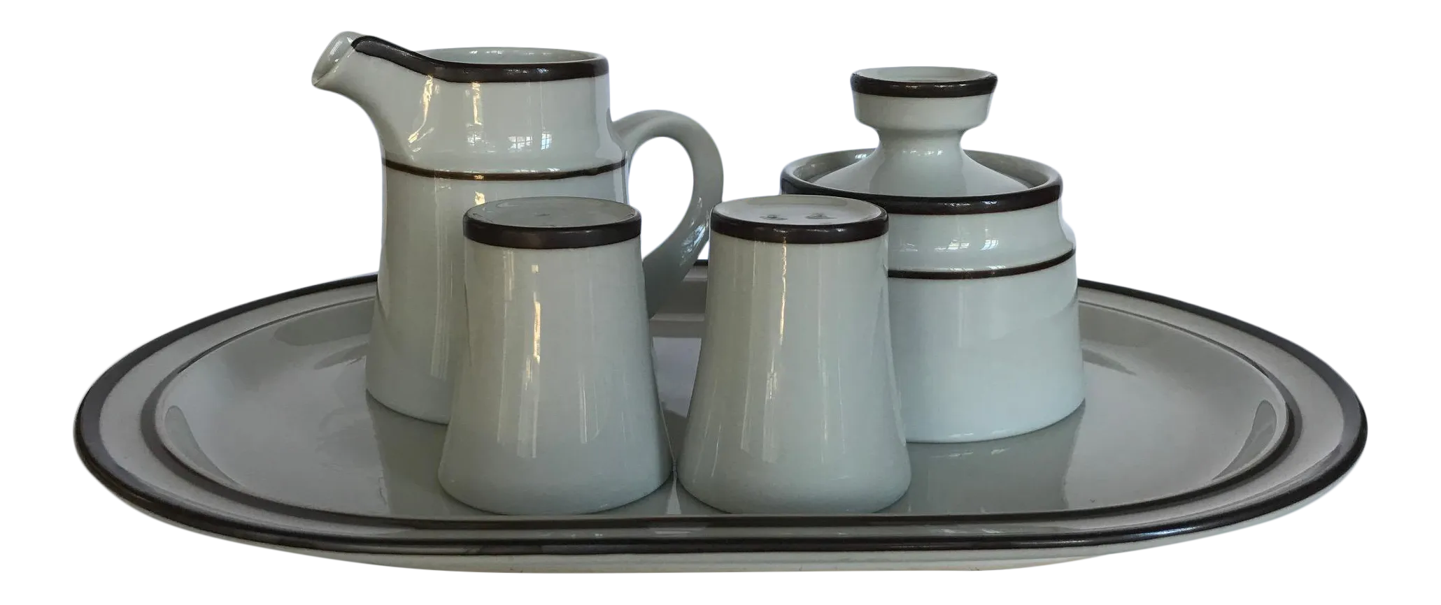Vintage Noritake Primastone Serving Set - Set of 5 | Chairish