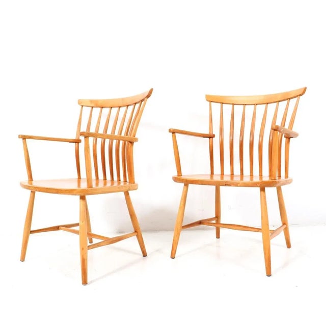 Mid-Century Modern Set of Birch Armchairs by Bengt Åkerblom & Gunnar Eklöf, 1950s For Sale - Image 3 of 9