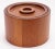 Beautiful Scandinavian staved teak lidded ice bucket designed by Jens Quistgaard for Dansk. Features a cylinder band with...