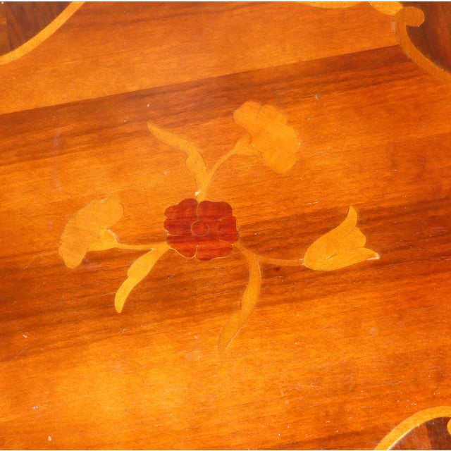 Chippendale-Style Side Table with Inlaid Details and Shelf, 1970s For Sale - Image 10 of 12