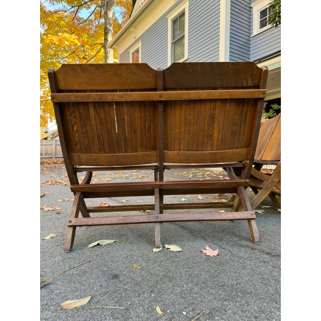 Early 20th Century Folding Double Stadium or Theater Seats For Sale - Image 4 of 8