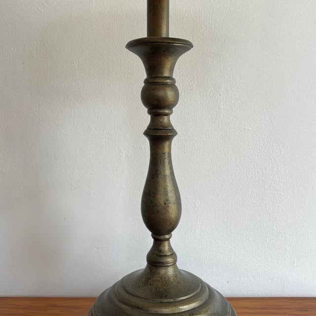 1980s Amber Glass Banker's Desk Lamp For Sale - Image 9 of 11