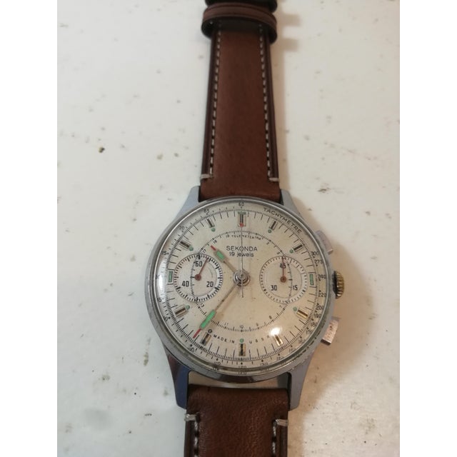Sekonda/Poljot/Strela chronometer wristwatch made in the Russian Federation in the 1970s. Manual winding. Tachymetric and...