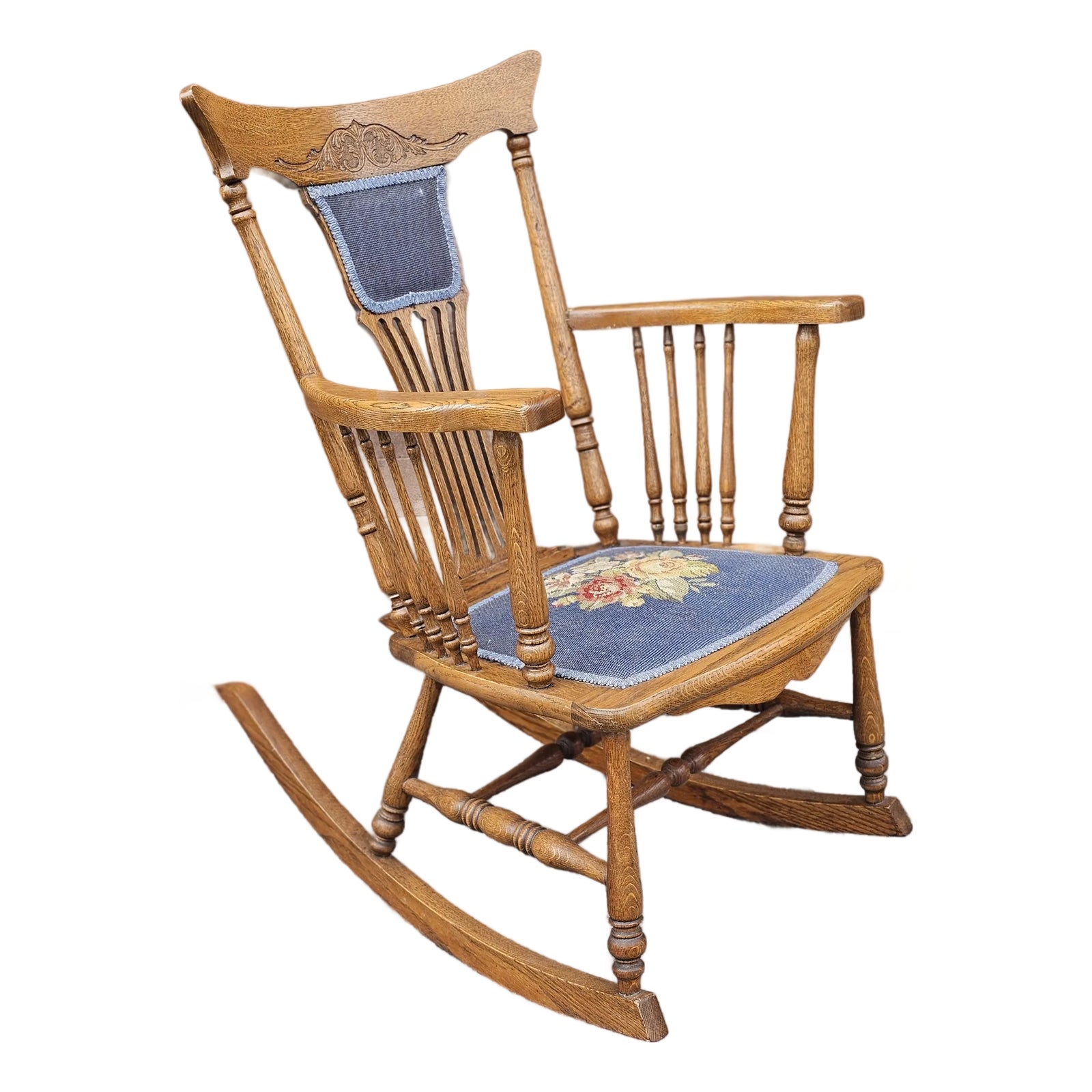 Early 20th Century Victorian Arts and Crafts Pressback Oak ...