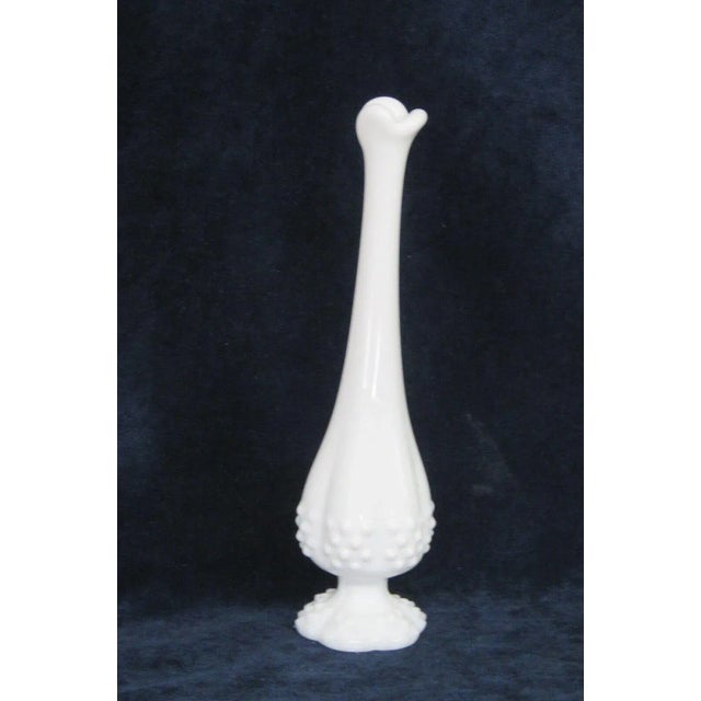 Fenton Hobnail White Milk Glass Small Footed Swung Vase For Sale In Miami - Image 6 of 8