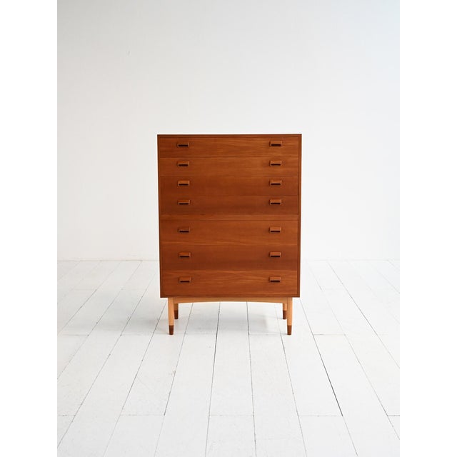 Brown Danish Chest of Drawers by Børge Mogensen for Søborg Møbelfabrik, 1950s For Sale - Image 8 of 8