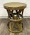 Brass Vintage Hollywood Regency Hammered Brass Lattice Hourglass Drum Stool For Sale - Image 8 of 11