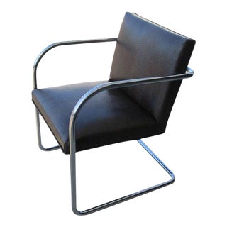 Thonet Mies Van Der Rohe Brno Chair With Embossed Leather, Attributed For Sale
