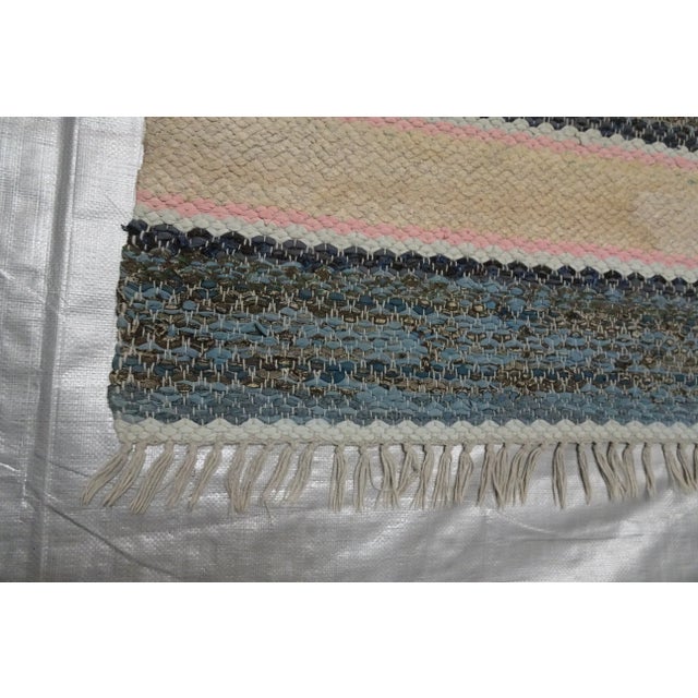 Rag Rug Swedish Mid Century For Sale - Image 4 of 6