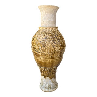 Vintage Tall Pottery Vase For Sale