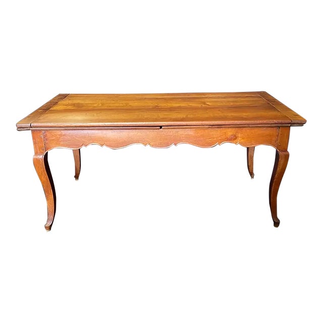 Extension 19th Century French Provincial Farmhouse Dining Table With Two Leaves For Sale