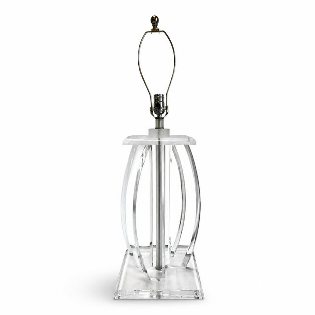 Van Teal Style Lucite Table Lamp For Sale