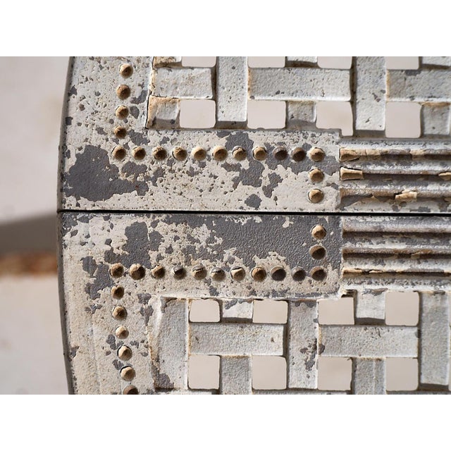 White Antique White Round Outdoor Table, 1930s For Sale - Image 8 of 13