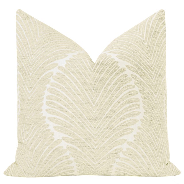 Pair of beautiful custom-made musgrove chenille pillows in cashmere. Meticulously handcrafted with serged interior seams,...