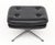 Overman Black Vinyl Lounge Chair and Ottoman For Sale - Image 11 of 12