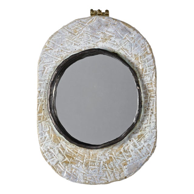 Ceramic Mirror by Jean-Pierre Viot, France, 1970 For Sale