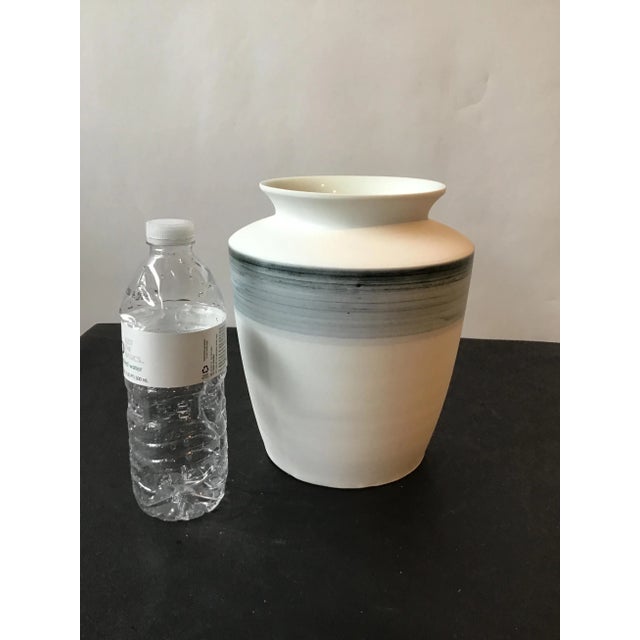 Spin Ceramics blue stripe vase. New.