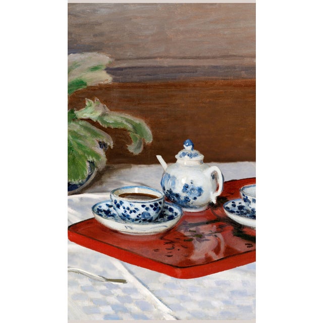 Not Yet Made - Made To Order 1872 Vintage Tea Still Life Art Print, Blue and White Porcelain Kitchen Wall Art by Monet - 48" X 36" For Sale - Image 5 of 7