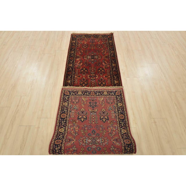 Fine Sarouk Runner 2’8” X 9’7” Pink Wool Traditional Hand-Knotted Oriental Rug For Sale - Image 11 of 12