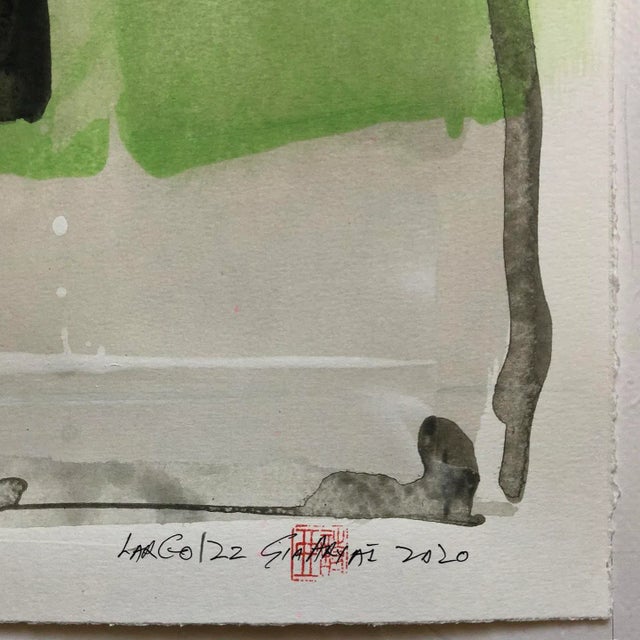 This lively original painting with the color of the forest on heavy parchment brings an uplifting energy to any room....