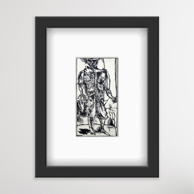 Franciszek Bunsch, The Third Traveller, Woodcut on Paper, 1984 For Sale - Image 4 of 6