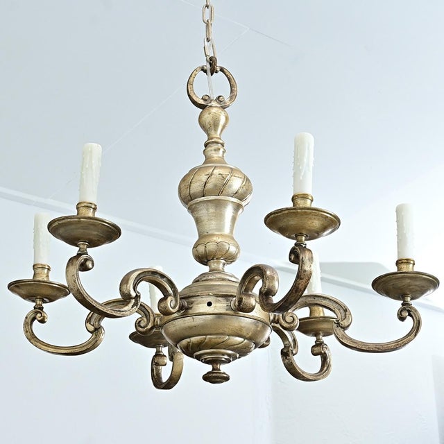 Silver Early 20th Century French Bronze Chandelier For Sale - Image 8 of 12