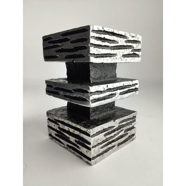 Brutalist Aluminum Candlestick, 1970 For Sale - Image 4 of 13