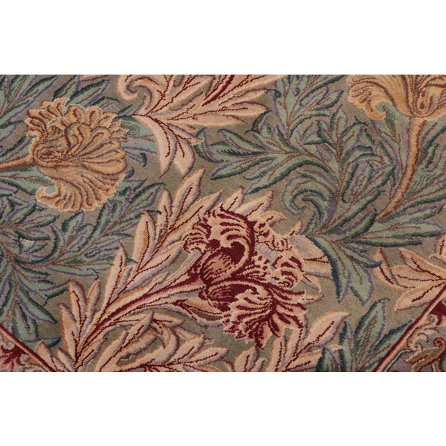Art Nouveau William Morris Pak-Persian Green/Brown Wool Rug - 10'3'' X 14'4'' For Sale - Image 3 of 8