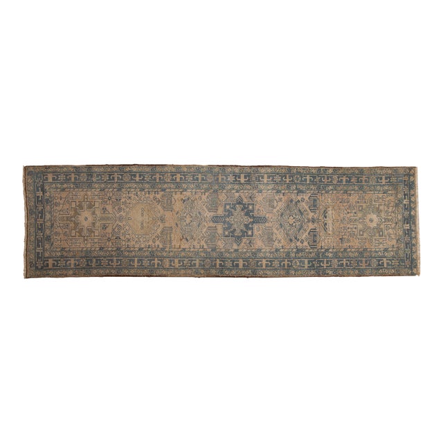 Vintage Distressed Karaja Rug Runner - 3'2" X 10'11" For Sale