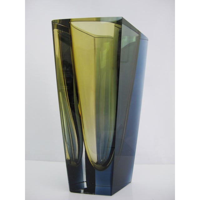 Kaj Franck Nuutajarvi Notsjo Prisma Tri-Color Art Glass MCM Diamond Vase For Sale - Image 9 of 18