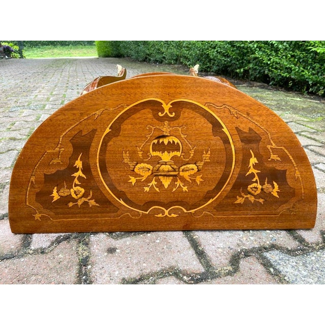 Wood 1980 French Louis XVI Mahogany Bronze Side Table For Sale - Image 7 of 10