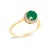 10K Yellow Gold Green Emerald and 1/10 Cttw Diamond Halo Ring, Size 6.5 For Sale - Image 4 of 7