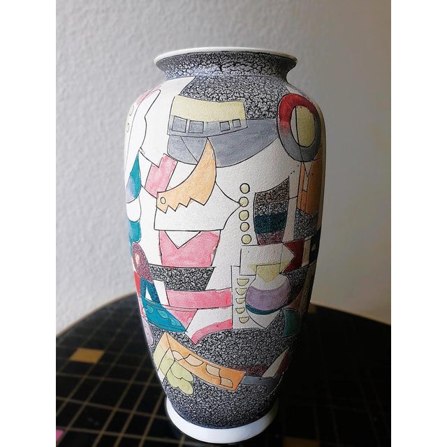 Hand-Painted Vase UNIQUE Object: Vase Age: Approx. 1970s Color/Material: Multicolored / Ceramic Dimensions: Height: 36 cm...